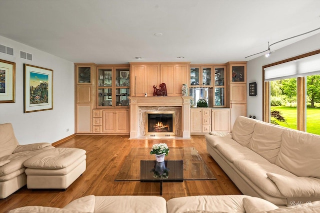 11 N Meadow Ct, South Barrington, IL 60010 - living area with light wood finished floors, a fireplace, and baseboards