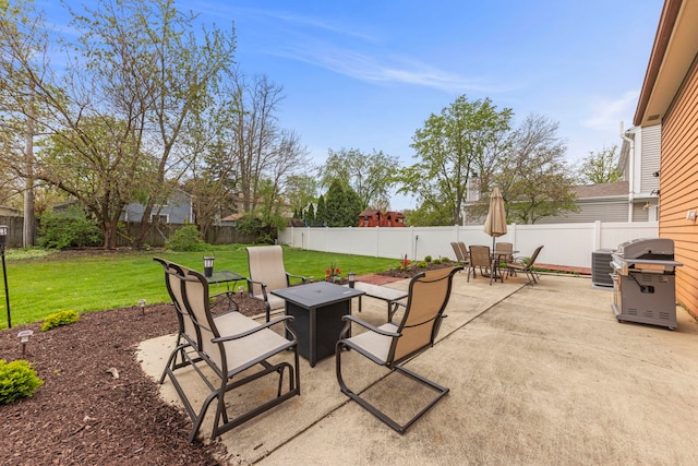 559 Coolidge Ave, Glen Ellyn, IL 60137 - view of patio featuring a grill, a fire pit, and outdoor dining area