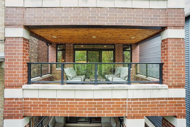 details featuring brick siding