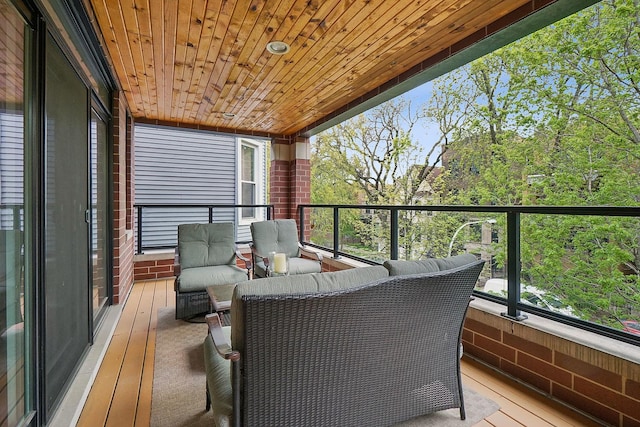 deck featuring an outdoor living space