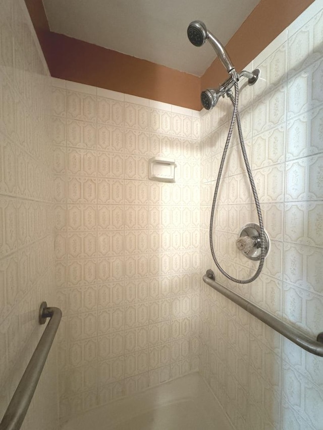 details with tiled shower