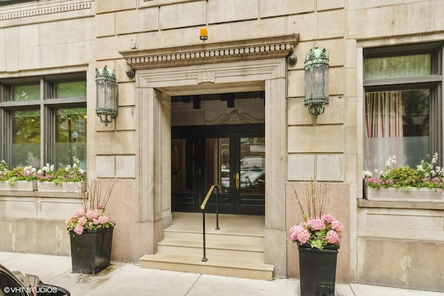 1255 N State Pkwy Unit 4G, Chicago, IL 60610 - doorway to property with french doors and stone siding