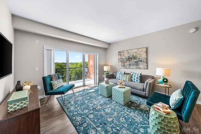 235 N Smith St Unit 509, Palatine, IL 60067 - living area with wood finished floors and baseboards
