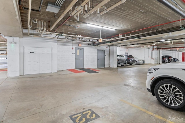 view of parking garage
