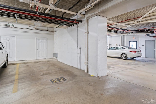 view of parking garage