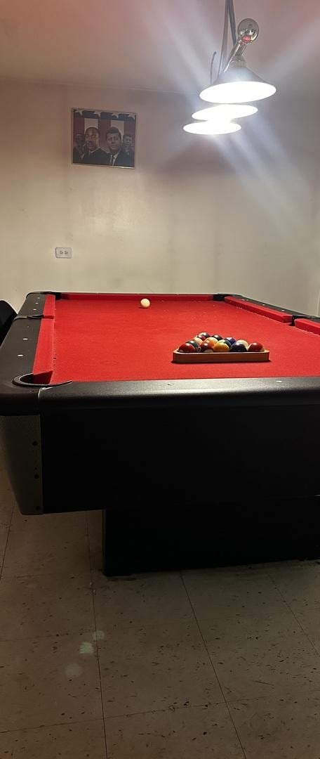game room with billiards