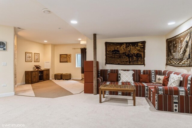 12116 Winterberry Ln, Plainfield, IL 60585 - carpeted living area with recessed lighting and baseboards