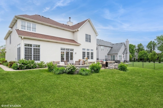 12116 Winterberry Ln, Plainfield, IL 60585 - rear view of house featuring an outdoor living space, a patio, and roof with shingles
