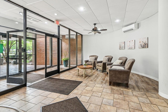101 Bar Harbour Rd Unit 6N, Schaumburg, IL 60193 - building lobby featuring a wall of windows and a paneled ceiling