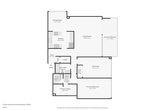 101 Bar Harbour Rd Unit 6N, Schaumburg, IL 60193 - home floor plan