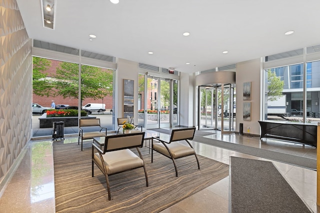 community lobby featuring recessed lighting