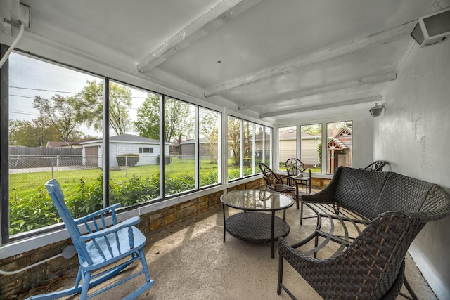 1612 Gardner Rd, Westchester, IL 60154 - sunroom / solarium featuring beamed ceiling