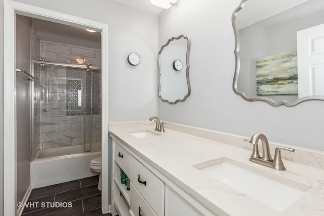 2000 Saint Regis Dr Unit 6F, Lombard, IL 60148 - full bathroom with toilet, double vanity, and enclosed tub / shower combo