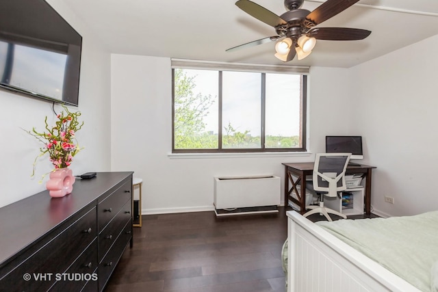 2000 Saint Regis Dr Unit 6F, Lombard, IL 60148 - bedroom with dark wood-style floors, baseboards, and ceiling fan