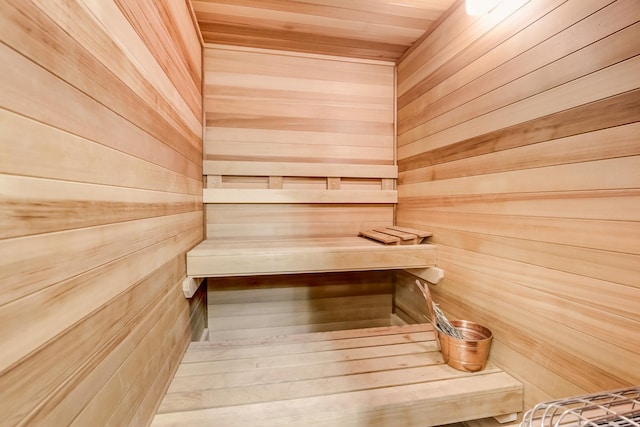 view of sauna