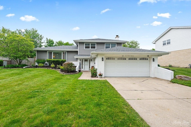 8S100 Washington St, Darien, IL 60561 - tri-level home with a garage, concrete driveway, a chimney, and roof with shingles