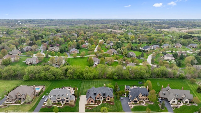 bird's eye view with a residential view