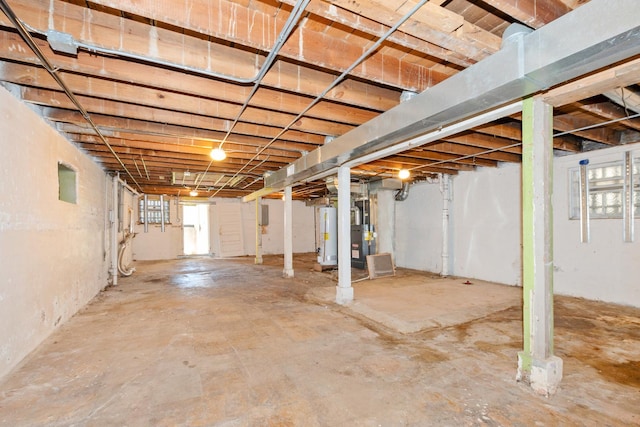 basement with gas water heater