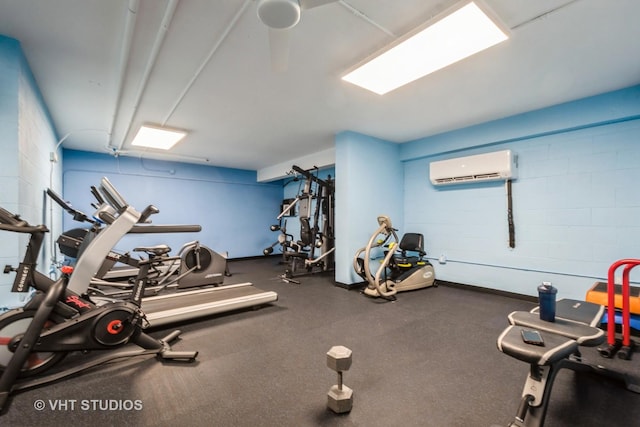 7061 N Kedzie Ave Unit 1504, Chicago, IL 60645 - workout area featuring an AC wall unit