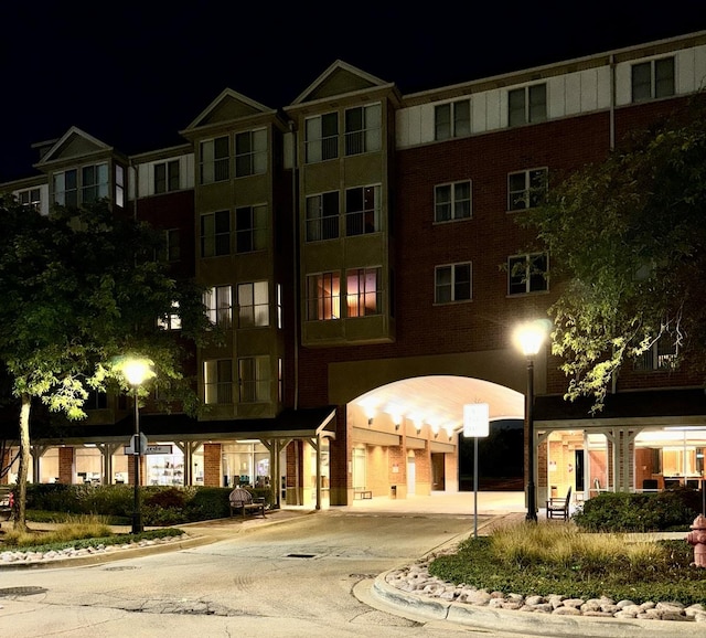 view of property at twilight