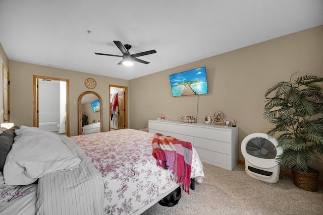 100 N Bokelman St Unit 430, Roselle, IL 60172 - bedroom featuring light carpet and ceiling fan