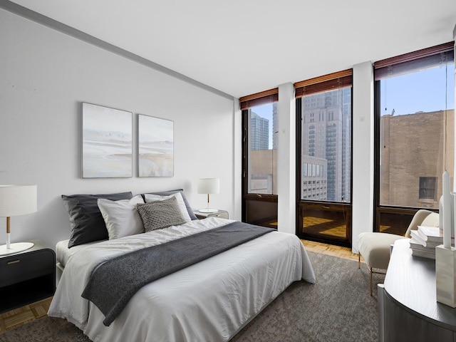 100 E Walton St Unit 18G, Chicago, IL 60611 - bedroom featuring parquet flooring and access to outside