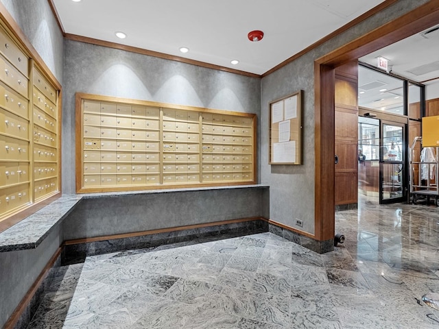 100 E Walton St Unit 18G, Chicago, IL 60611 - view of home's community with mail area and crown molding