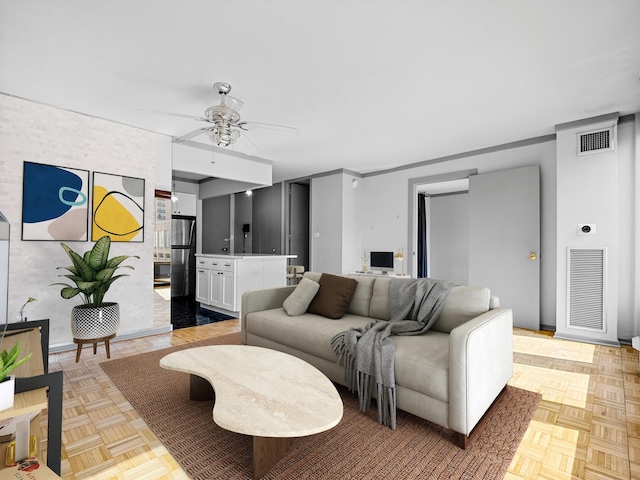 100 E Walton St Unit 18G, Chicago, IL 60611 - living room with ceiling fan