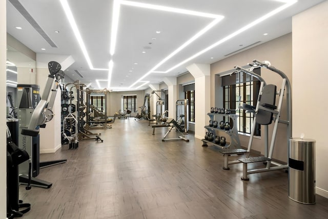 435 N Michigan Ave Unit 416, Chicago, IL 60611 - gym with wood finished floors, recessed lighting, and baseboards