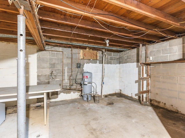 view of unfinished below grade area