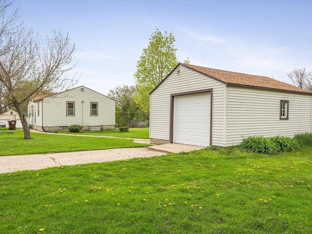 detached garage with driveway
