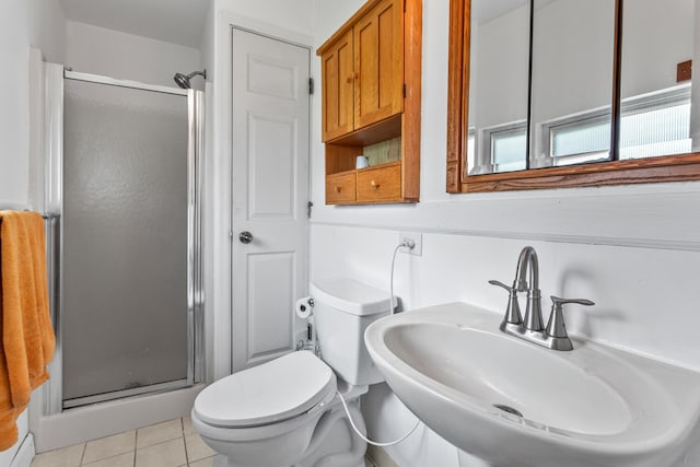 2503 Maplewood Dr, Champaign, IL 61821 - full bath featuring a stall shower, a sink, toilet, and tile patterned flooring