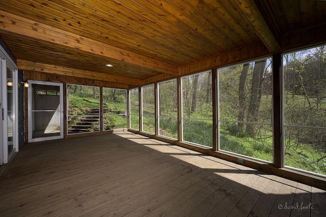 view of unfurnished sunroom