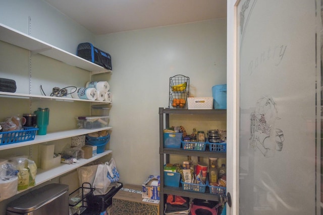 view of storage area