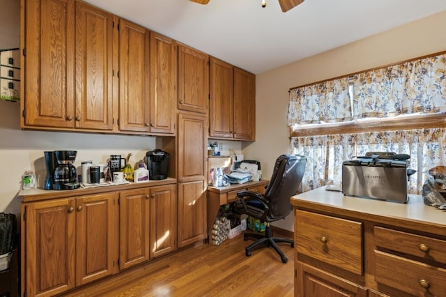 165 Ross Ave, South Elgin, IL 60177 - office area featuring a ceiling fan and light wood finished floors