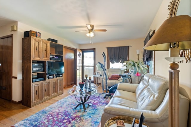 165 Ross Ave, South Elgin, IL 60177 - living room with ceiling fan and light wood-style flooring