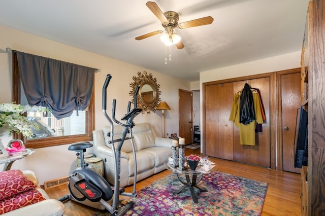165 Ross Ave, South Elgin, IL 60177 - living room featuring a ceiling fan and light wood-style flooring