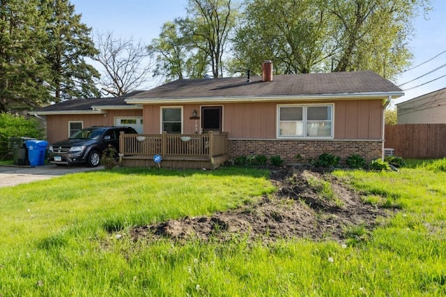 165 Ross Ave, South Elgin, IL 60177 - ranch-style home with brick siding and a chimney