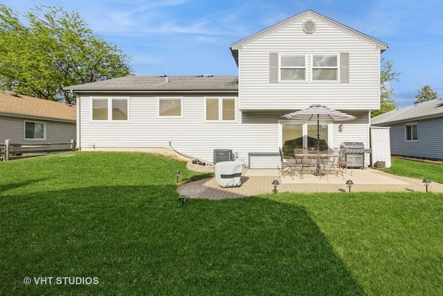 6 Sandalwood Ct, Streamwood, IL 60107 - rear view of house with a yard, a patio, and central AC unit