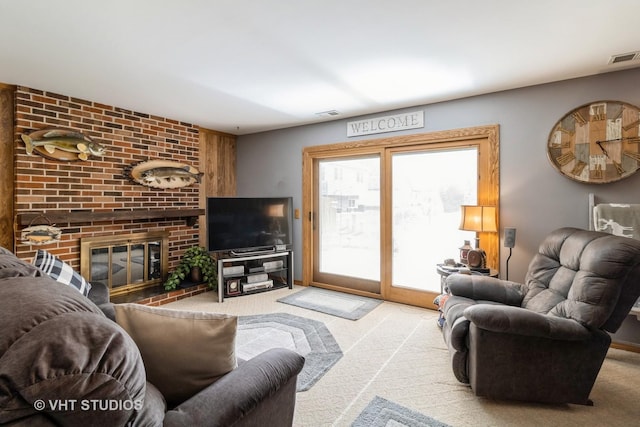 6 Sandalwood Ct, Streamwood, IL 60107 - living room featuring carpet floors and a fireplace