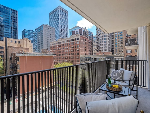 balcony with a view of city