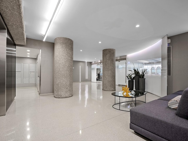 community lobby featuring recessed lighting