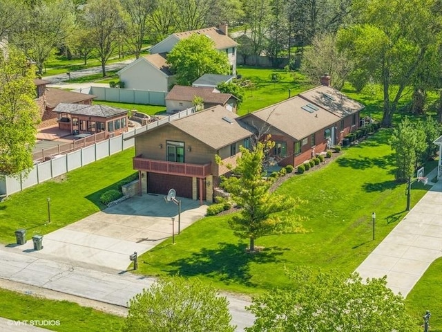 view from above of property
