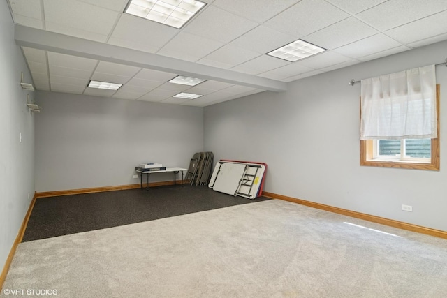 26464 N Bittersweet Trl, Mundelein, IL 60060 - carpeted empty room featuring baseboards and a paneled ceiling