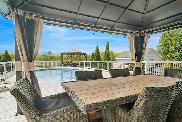 26464 N Bittersweet Trl, Mundelein, IL 60060 - view of pool featuring a gazebo and a wooden deck