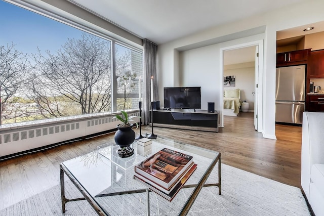 3180 N Lake Shore Dr Unit 4F, Chicago, IL 60657 - living room featuring light wood-style floors and radiator heating unit