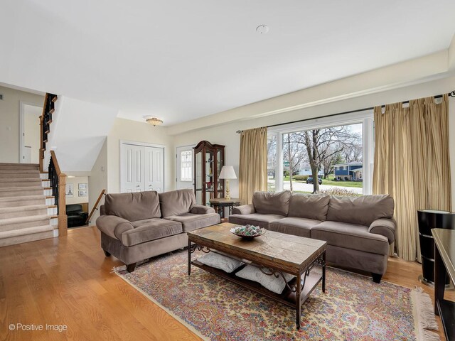 504 S Pierce Ave, Wheaton, IL 60187 - living area featuring stairs and light wood finished floors