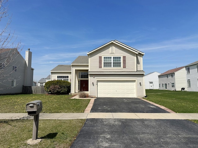 6604 Pasture Side Trl, Matteson, IL 60443 - traditional home with a front yard, a garage, and driveway