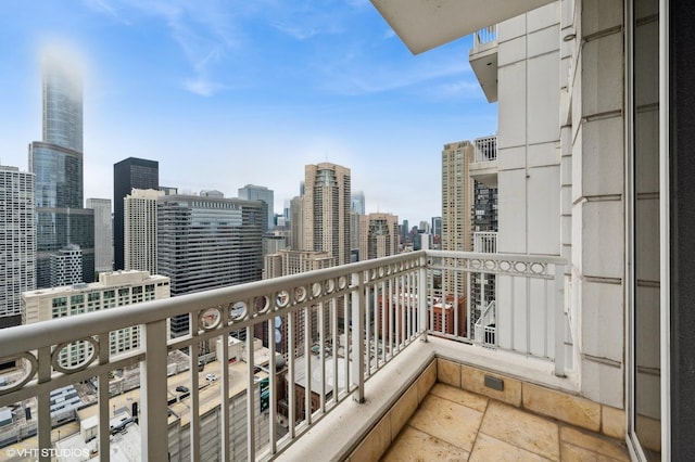 balcony featuring a view of city