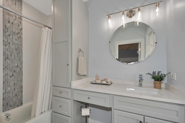 3530 S Union Ave, Chicago, IL 60609 - full bathroom featuring vanity and shower / bathtub combination with curtain